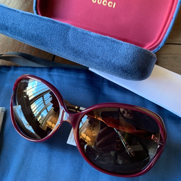 SOLD⛔️Authentic Gucci 60mm Oval Acetate/Metal sunglasses - Picture 3 of 8